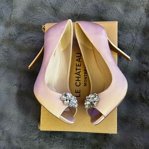 Le Chateau wedding/ Bridal Cream Peep-Toe Heels